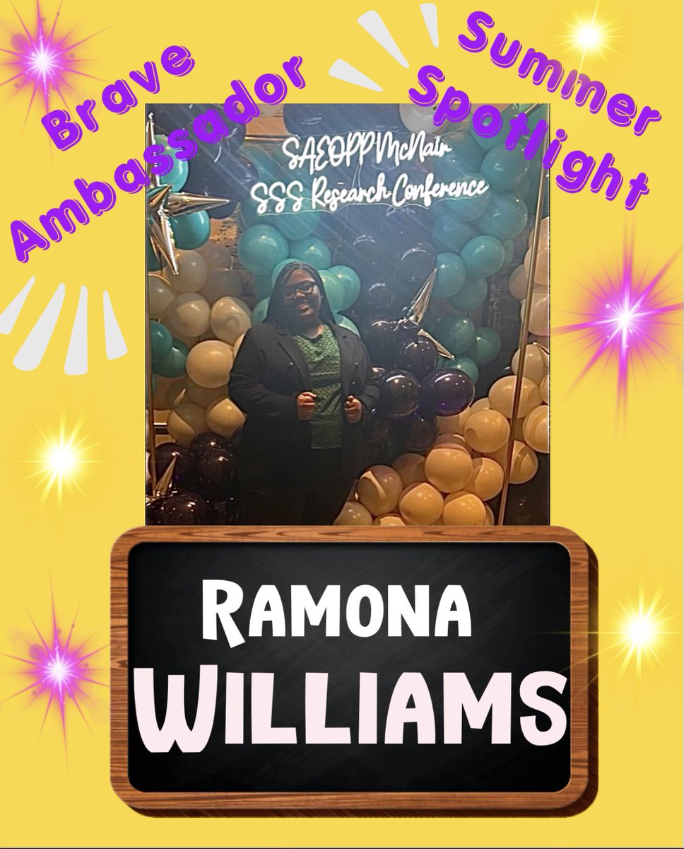 Brave Ambassador Summer Spotlight☀️💜
Ramona Williams is interning this summer at Jackson State University as a Ronald McNair HBCU Scholar…

Congratulations ✨Ramona✨
<a href="/ohthats__monie/">Mona❤️‍🔥</a> 

Read more about Ramona’s summer via our instagram @alcorn_brave_ambassadors