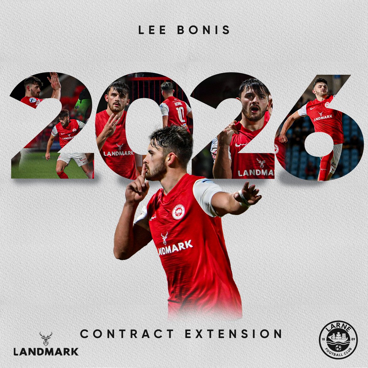 We’re delighted to announce that Lee Bonis has agreed a new three-year deal at Inver Park 🖊️ 

#WeAreLarne #ForTheTown