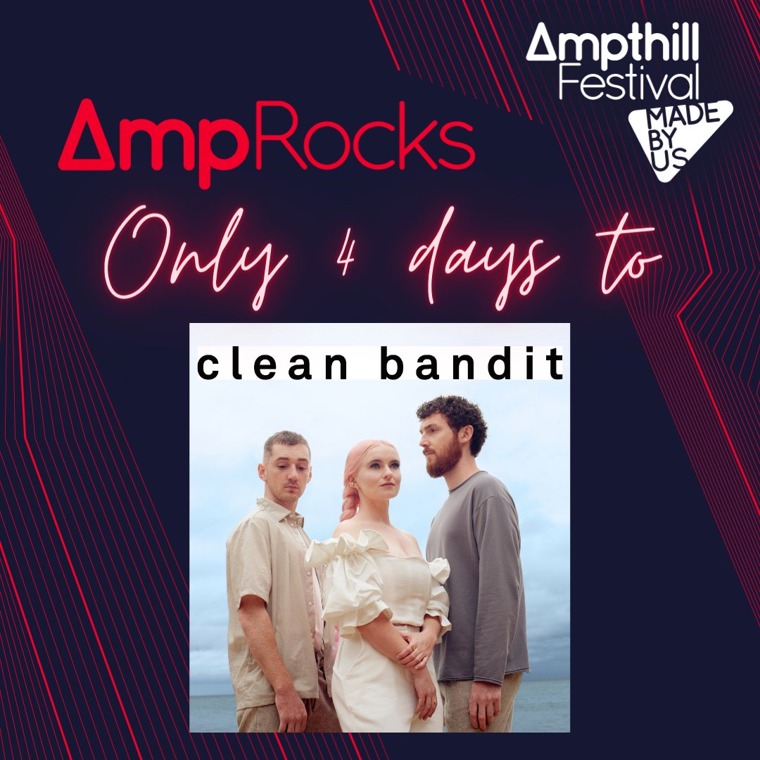 📣Only four days to go until Clean Bandit headlines AmpRocks in our beautiful park. Also rocking the stage will be Kula Shaker, Black Honey and our ow rising stars Jacob &amp; Amelie.❤

Join us for a great night out on your doorstep - tickets at ampthillfestival.com/amprocks