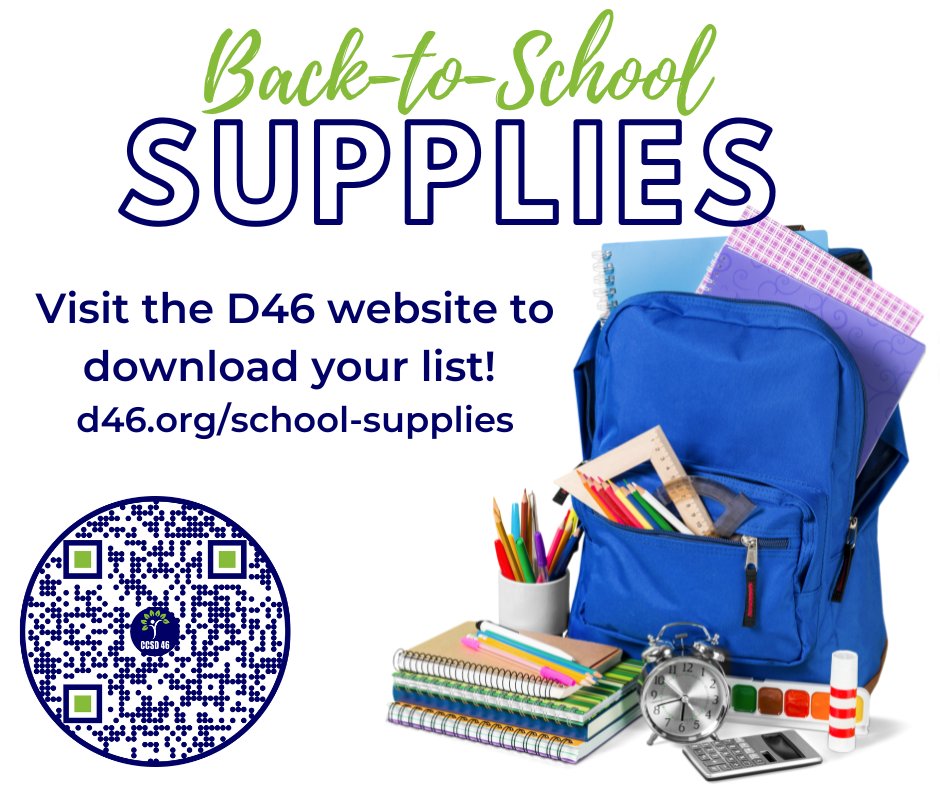 CCSD46's tweet photo. School supply displays have been spotted going up in local stores! Download our school supply lists to make sure you're ready for back-to-school time! #OneD46 
https://t.co/N2JtQjuETF https://t.co/8hUFkiWRTD