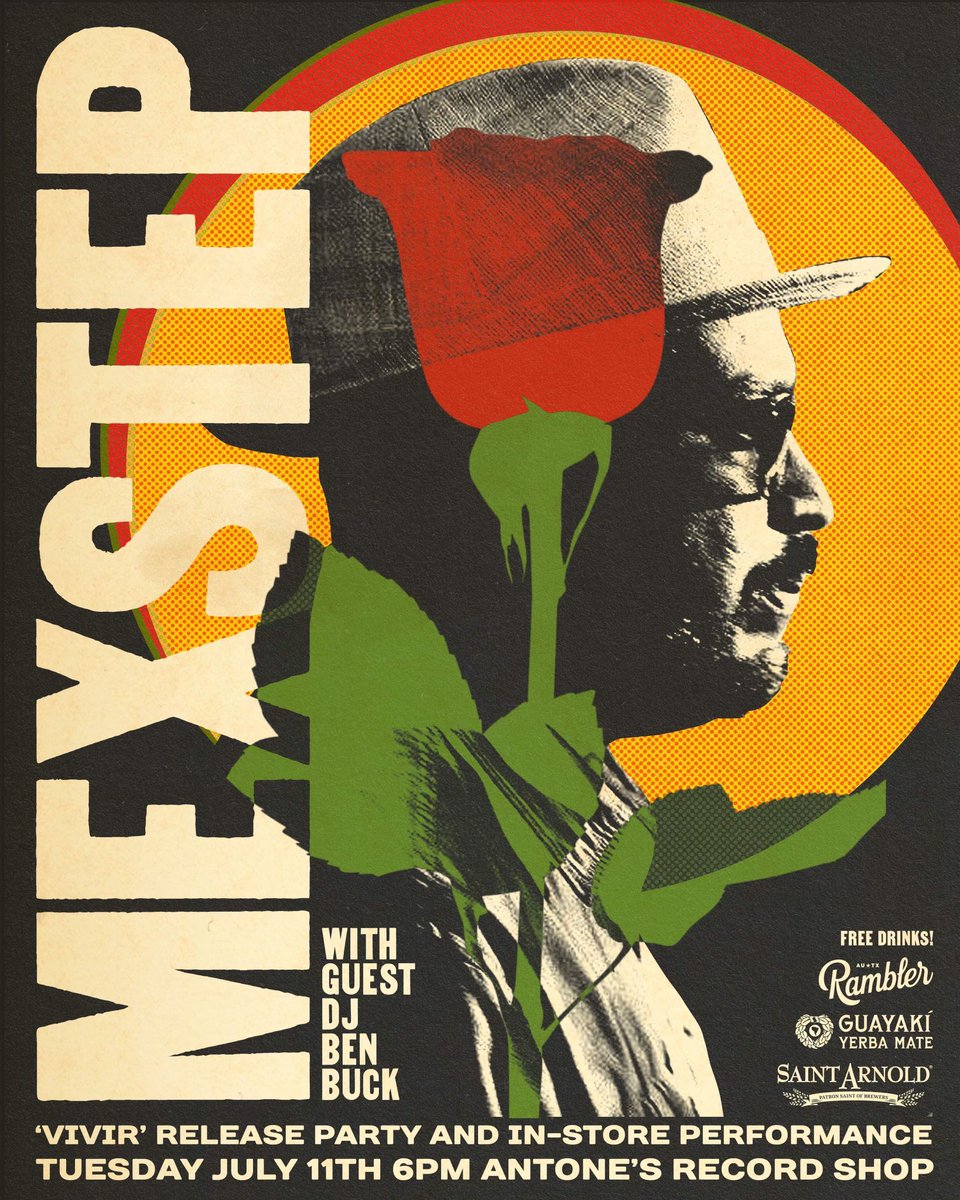 Tuesday 7/11 6pm FREE drinks
in #Austin w/ <a href="/AntonesRecords/">Antone's Record Shop</a> 
<a href="/SaintArnold/">Saint Arnold Brewing Company</a> <a href="/rambleraustin/">Rambler Sparkling Water</a> <a href="/Guayaki/">YerbaMadre</a> @benbuckbeatbox @bavublakes flyer by @billiebuckposters