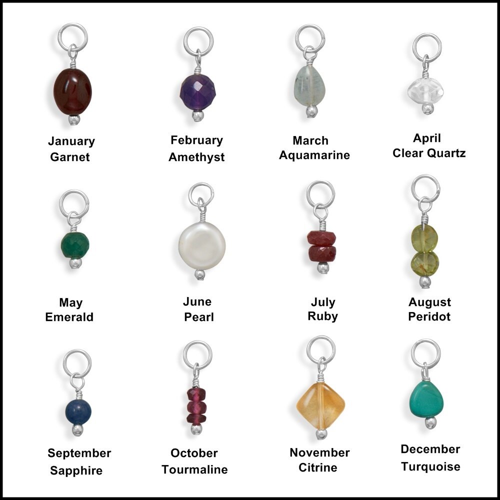 Birthstone Charms, Assorted Birthstone Charms, January Birthstone, February Birthstone, March Birthstone, All 12 Months Available, You Pick tuppu.net/1c0291f8 #Etsy #jewelrymandave #JanuaryBirthstone