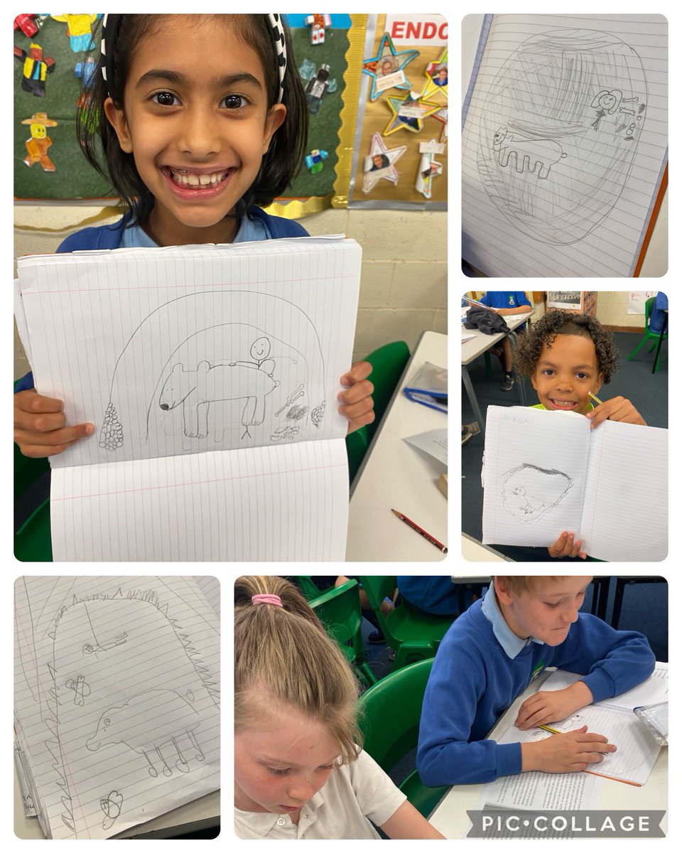 Today, we used our reading skills to draw some brilliant pictures of Bear’s cave! We found as many details as we could to make an accurate drawing based on the text. #TheLastBear #HannahGold #welovereading