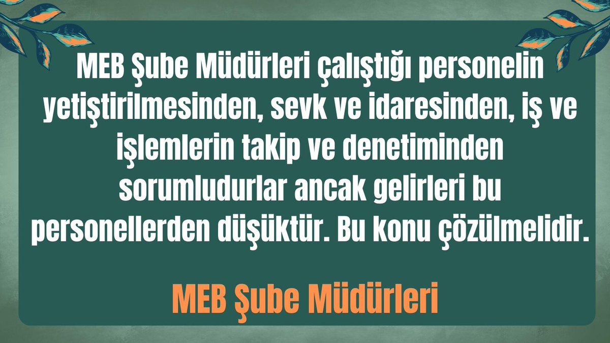 #SnTekinMebSubeMudurleri
<a href="/RTErdogan/">Recep Tayyip Erdoğan</a>
<a href="/Yusuf__Tekin/">Yusuf Tekin</a>
<a href="/memetsimsek/">Mehmet Simsek</a>
<a href="/cftcblnt/">Bülent ÇİFTCİ</a>
<a href="/aliyalcin/">Ali Yalçın</a>
<a href="/melihaltinok/">Melih Altınok</a>