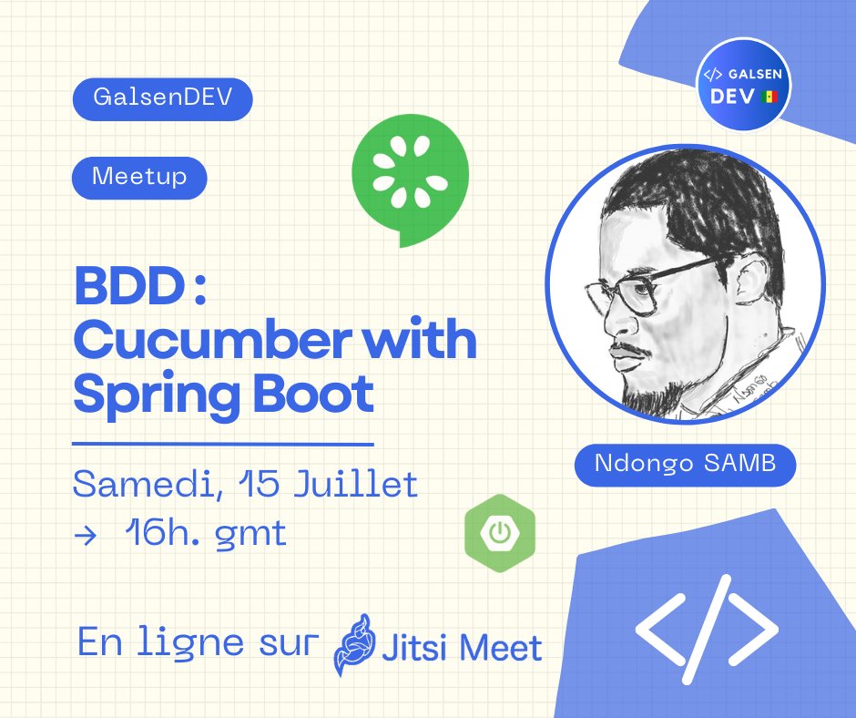 Bonsoir les devs, nous revoila pour le #2 du GalsenDEV Meetup, nous avons l'honneur d'avoir notre master <a href="/tonux_samb/">𝕋𝕠𝕟𝕦x #𝟛𝟙𝟛</a> , un Dev FullStack expérimenté avec + de 10 ans d'expérience.

Inscrivez-vous dès maintenant en remplissant le formulaire suivant : tally.so/r/3XryNP

⬇️⬇️⬇️