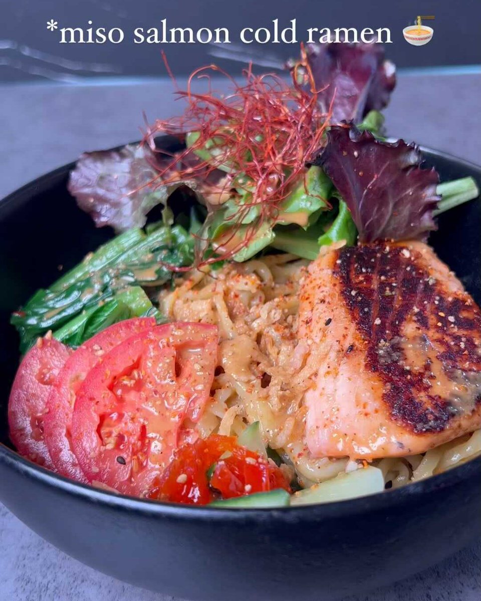 Monday Menu Magic: Dive into Delight with Miso Salmon Cold Ramen! ✨🍜 Ani Ramen has a new summer menu, which includes a Miso Salmon Cold Ramen. Whether it's summer or any season, the love for ramen knows no bounds. 218 Newark Ave in #jerseycitynj 🌟