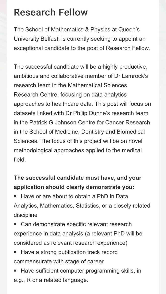 DrPipDunne's tweet photo. Great opportunity to work with  @flossybap Felicity and myself, to apply mathematical models across the cancer datasets we have generated within our CRUK early detection and Accelerate programmes @CRUKresearch @AcrCelerate 

Job link 👇 

https://t.co/QGUzluwtB4 https://t.co/mCwOXSbjEk