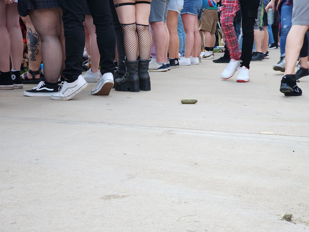 adrenalindenver's tweet photo. I was too far away from the stage to get any good pictures of Fall Out Boy last night, but someone dropped a pickle on the sidewalk, and I got pictures of that. https://t.co/fgVS4bnxJW