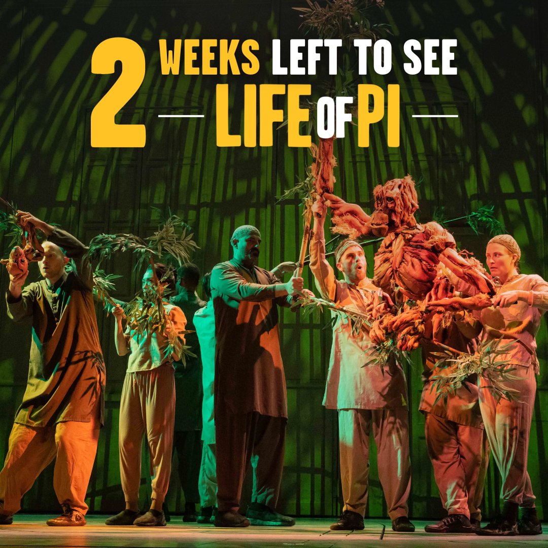 You have TWO weeks left to experience #LifeOfPiBway at the Gerald Schoenfeld Theatre. Immerse yourself in the Pondicherry Zoo and join us on our magical journey bit.ly/3rfyxkk ✨🦧