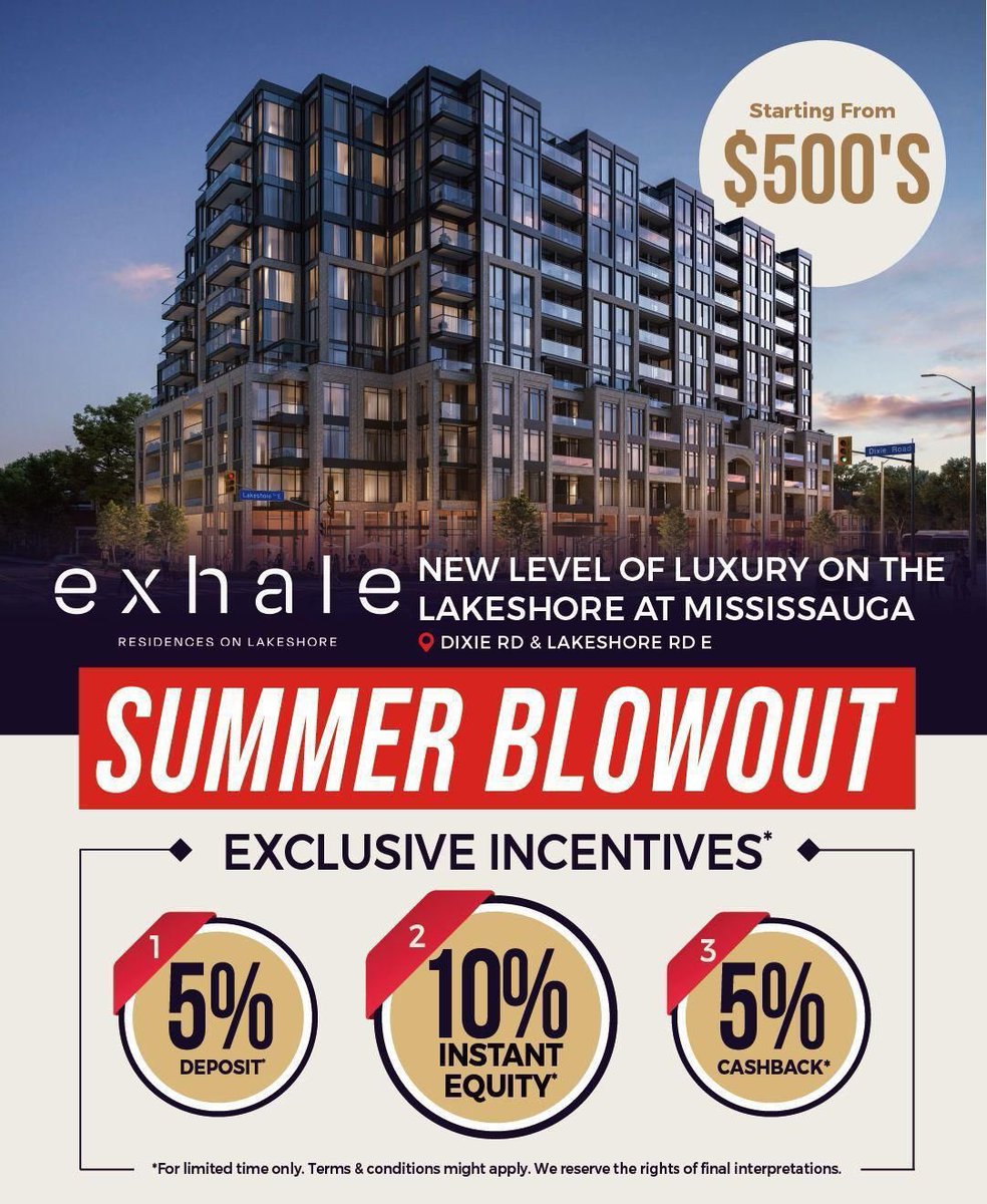 RealtorVasu's tweet photo. EXHALE CONDOS: Enjoy living on the Lakeshore in Mississauga.
 
SELLING VERY QUICKLY, FLOORPLANS 1-3 &amp; Studio. Call 416-824-3515 and we’ll send the package to you today.

#RealtorVasu #RealtorManojS #GtaHomeSearcher #EXHALECondos #lakelife https://t.co/N4rmYC0zIK