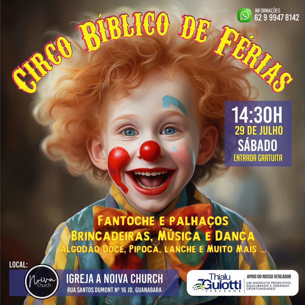 anoivachurch's tweet photo. 🎭🎪 O Circo Bíblico de Férias é o lugar perfeito para as crianças se divertirem e aprenderem durante as férias. Não perca! #CircoBíblicoDeFérias #FériasInfantis #church #instagram #gospelmusic #noivachurch #anoivachurch #vempraanoivachurch https://t.co/Phut4FoclR