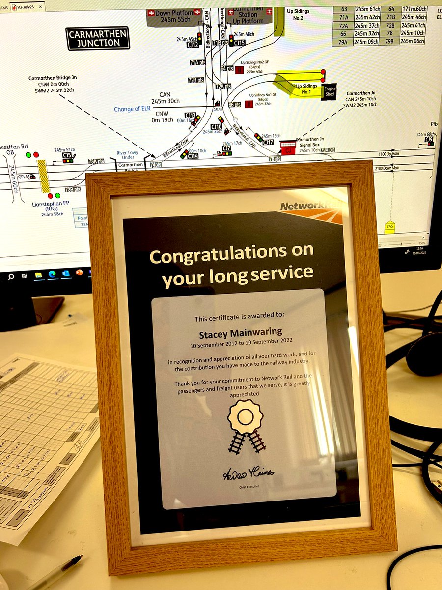 Thank you <a href="/networkrail/">Network Rail</a> for the best 10 years! Here’s to the next 30! “Find something you love to do and you’ll never work a day in your life” 🚂❤️✅ #NetworkRail #RailIndustry #LongServiceAward