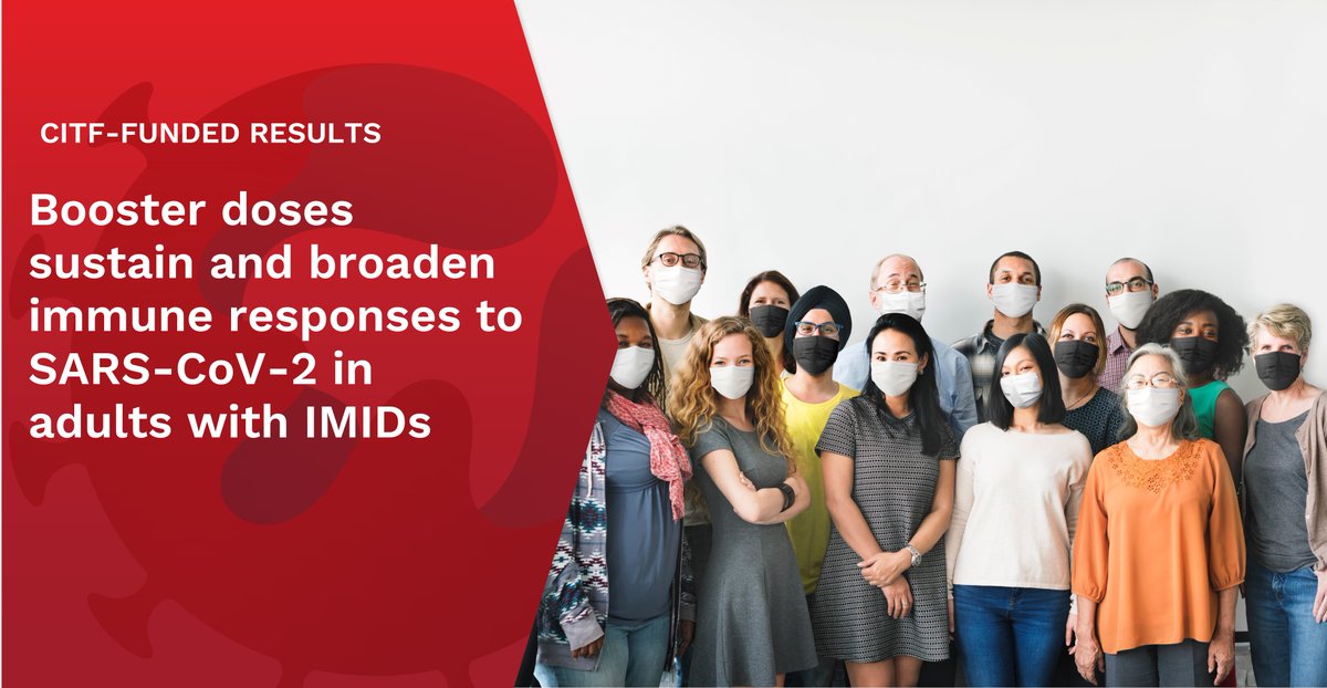 COVIDimmunityTF's tweet image. The collaboration between CITF-funded researchers Drs. Vinod Chandran, @Tania_WattsUofT @gingraslab1 @UofT and others demonstrate that booster doses sustain and broaden immune responses to SARS-CoV-2 in adults with #IMIDs.

ow.ly/zPBc50P5vRu