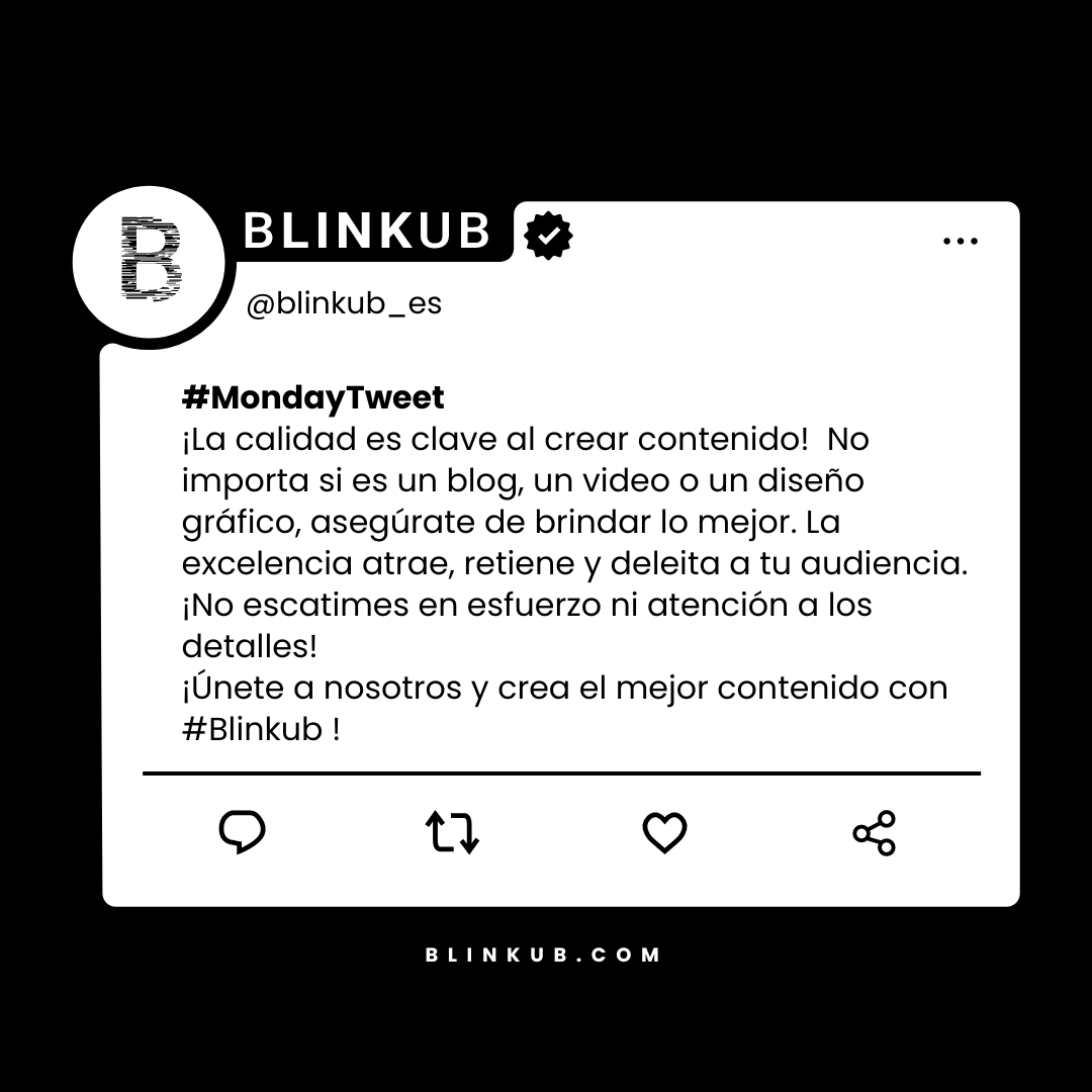 📣 ¡La calidad es clave al crear contenido! 💎✍️ #Blinkub #Calidad #Creadordecontenido #tiempo #Audiencia
