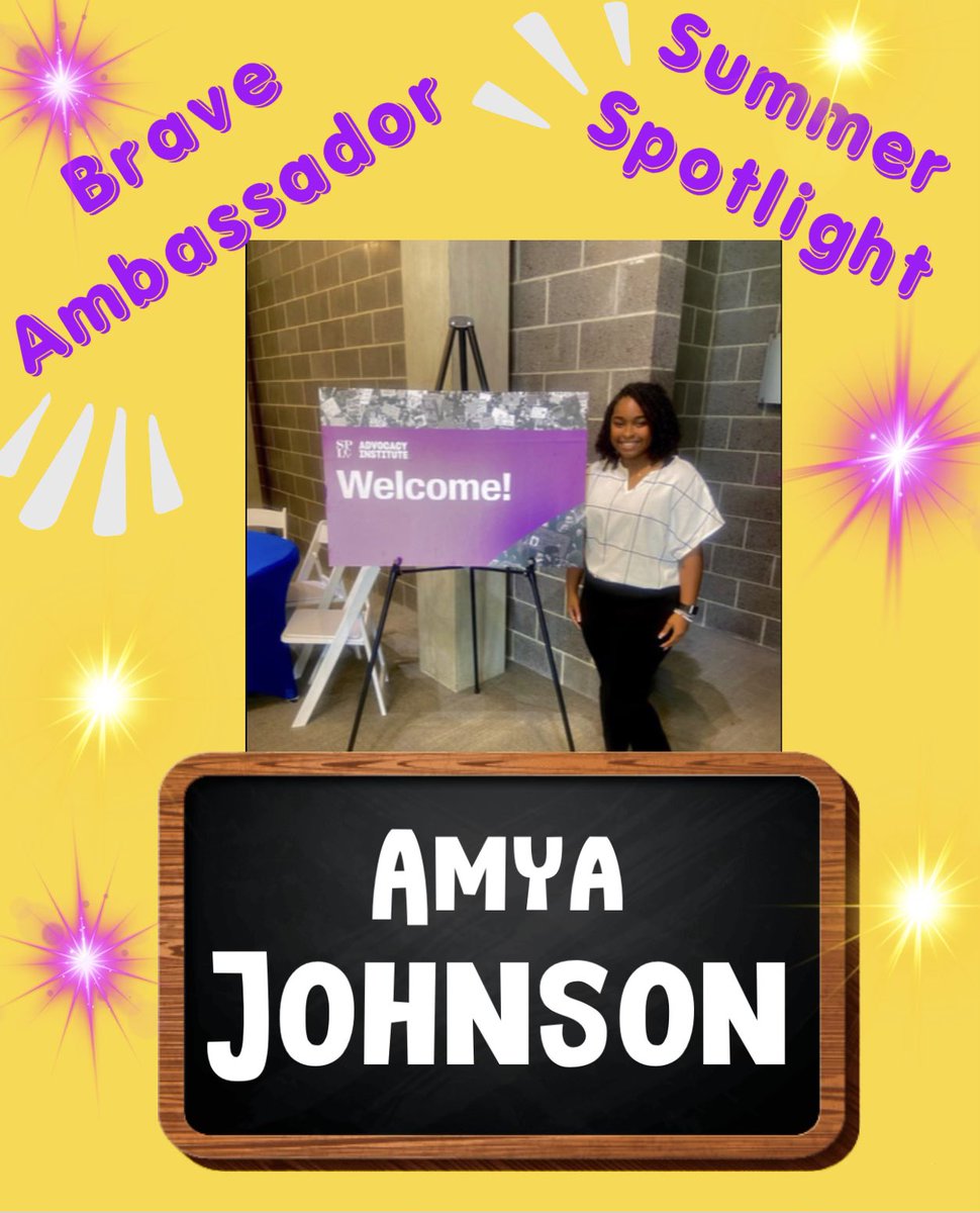 Brave Ambassador Summer Spotlight☀️💜

A’Mya Johnson was selected one of the 30 participants for the second cohort of the Southern Poverty Law Center’s Advocacy Institution in Jackson,MS for the year 2023…read more via instagram

Congratulations ✨Amya✨
@amyanicolej