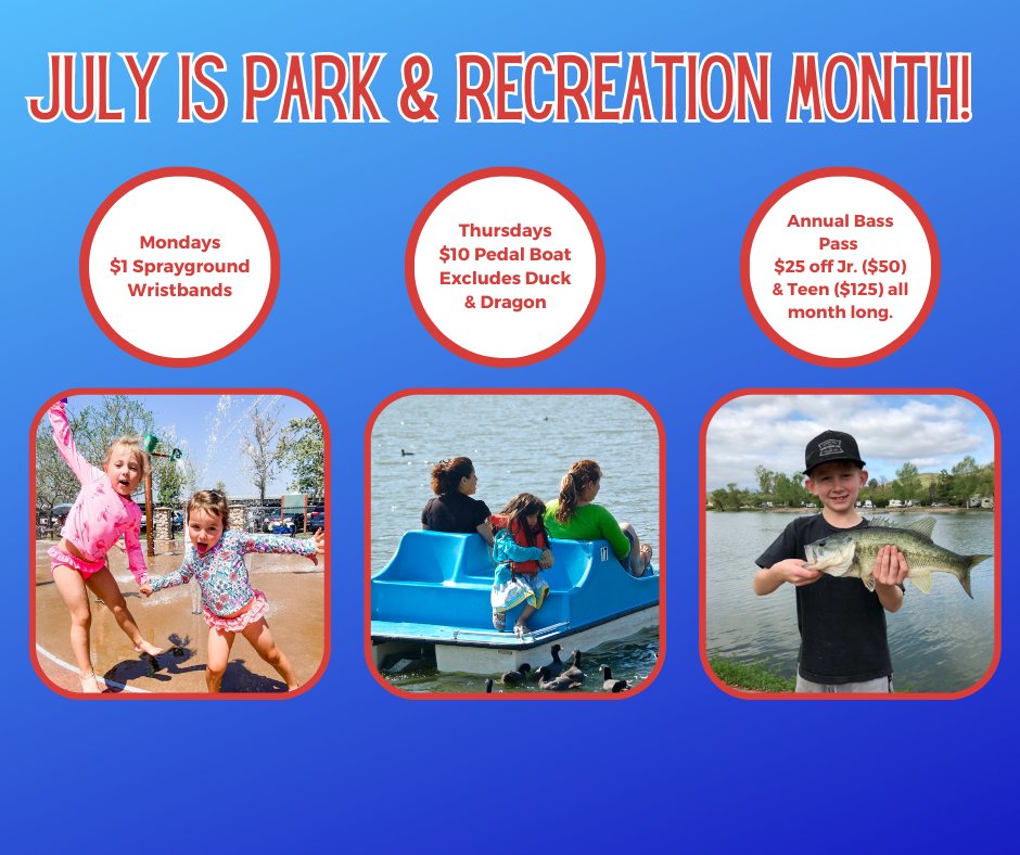 Ready, set, summer FUN! 🏃‍♀️🌳🌞 July is Park and Recreation Month, and there's lots to do - so let's get outside and adventure together! #JulyIsParkAndRecTime #SummerVibes #TimeToExplore #ParksMakeLifeBetter