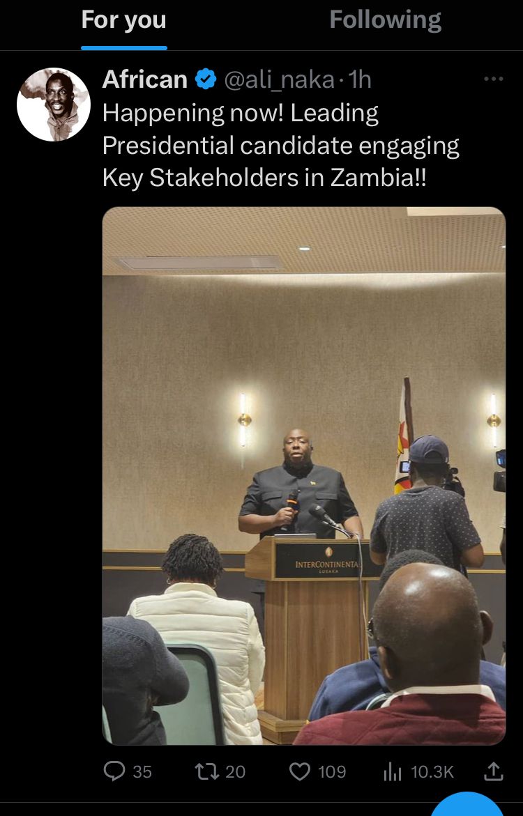 PaidamoyoMutsv1's tweet photo. Someone is Zambia for a "star rally".  Zambians will not vote on 23 Aug 2023. ..

Real politicians are on the ground engaging with the electorate 

#EDPfeeeee https://t.co/2wxEOD9XSc
