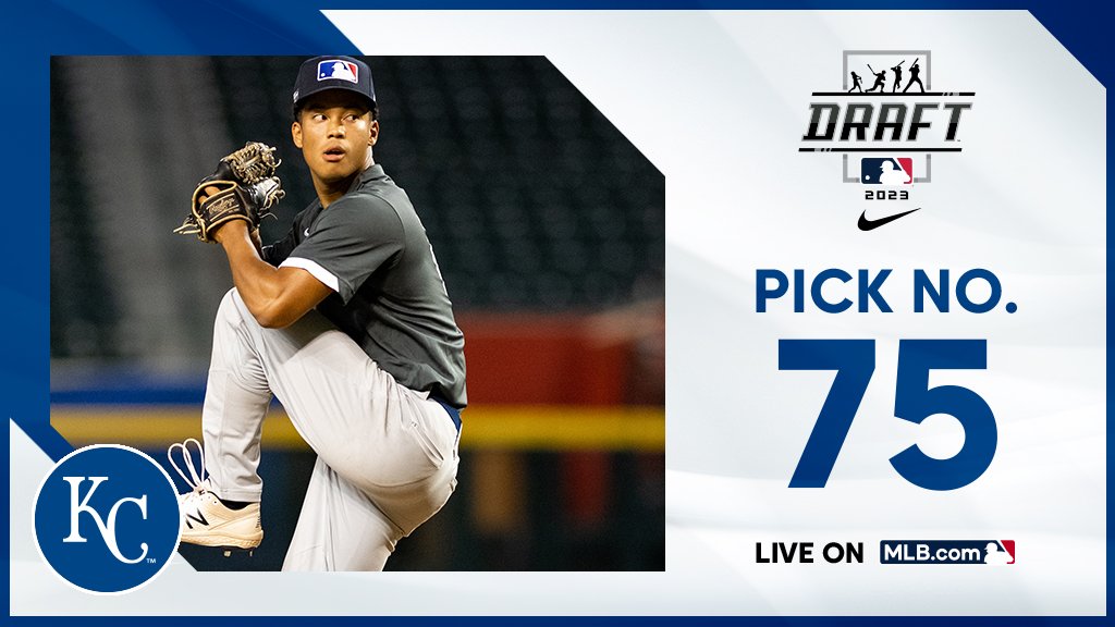 With the 75th pick, the <a href="/Royals/">Kansas City Royals</a> select Staples (CT) right-handed pitcher Hiro Wyatt, No. 234 on the Top 250 Draft Prospects list.

Watch live: atmlb.com/3NMtu27
