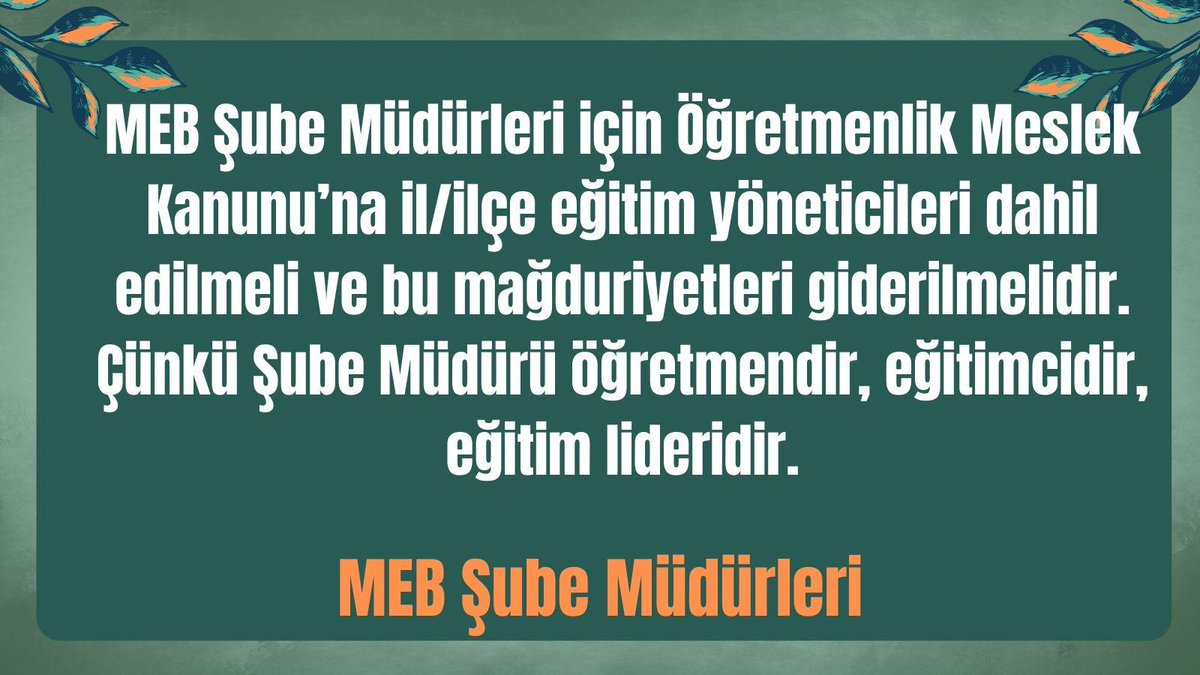#SnTekinMebSubeMudurleri
<a href="/RTErdogan/">Recep Tayyip Erdoğan</a>
<a href="/Yusuf__Tekin/">Yusuf Tekin</a>
<a href="/memetsimsek/">Mehmet Simsek</a>
<a href="/cftcblnt/">Bülent ÇİFTCİ</a>
<a href="/aliyalcin/">Ali Yalçın</a>
<a href="/melihaltinok/">Melih Altınok</a>