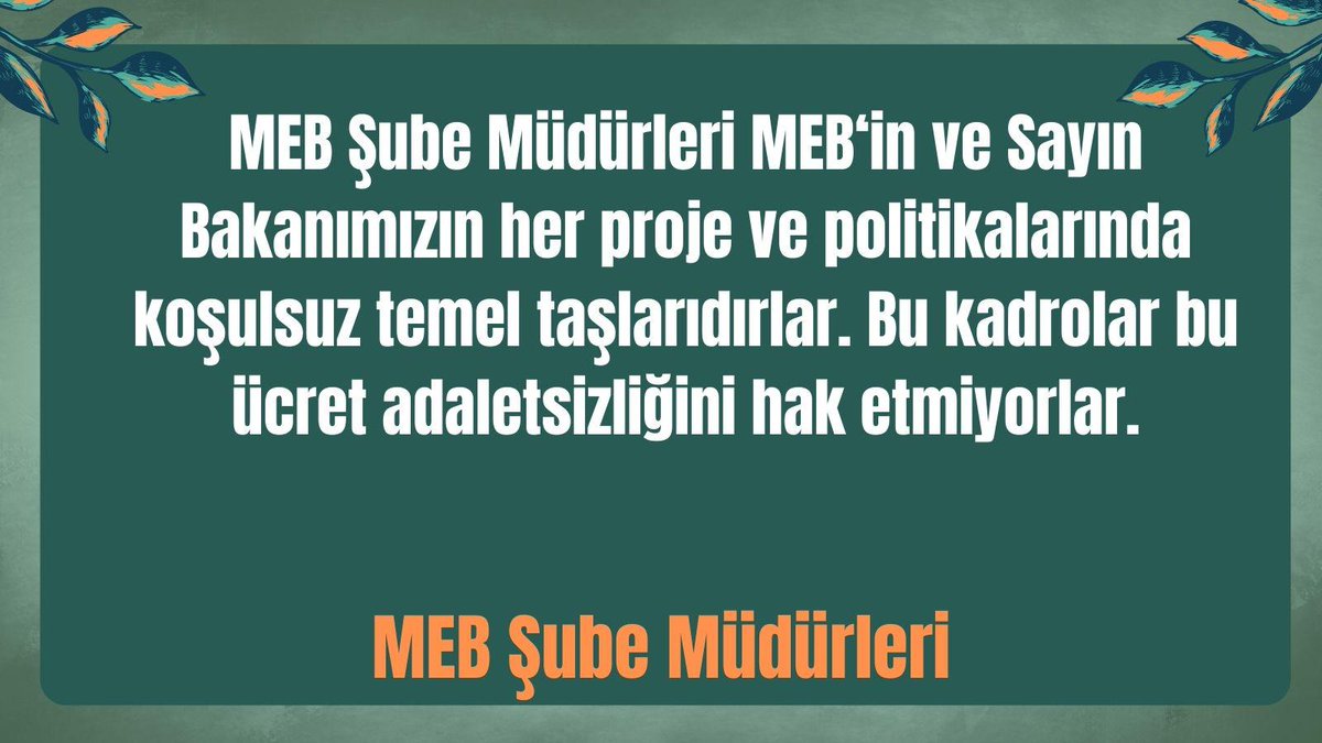 #SnTekinMebSubeMudurleri
<a href="/RTErdogan/">Recep Tayyip Erdoğan</a>
<a href="/Yusuf__Tekin/">Yusuf Tekin</a>
<a href="/memetsimsek/">Mehmet Simsek</a>
<a href="/cftcblnt/">Bülent ÇİFTCİ</a>
<a href="/aliyalcin/">Ali Yalçın</a>
<a href="/melihaltinok/">Melih Altınok</a>