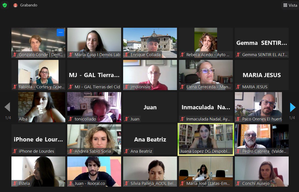 😍 Qué feliz me hace ver tanto interés y tantos proyectos y personas de toda España con enorme potencial

Casi 100 sumábamos entre alcaldes, técnicos, profesionales, etc

Mil gracias <a href="/logan4105/">Juana López Pagán</a> por tu dedicación 

❤️ Muy agradecido de caminar contigo <a href="/mariacasoes/">María Caso</a> #DemosLabRural