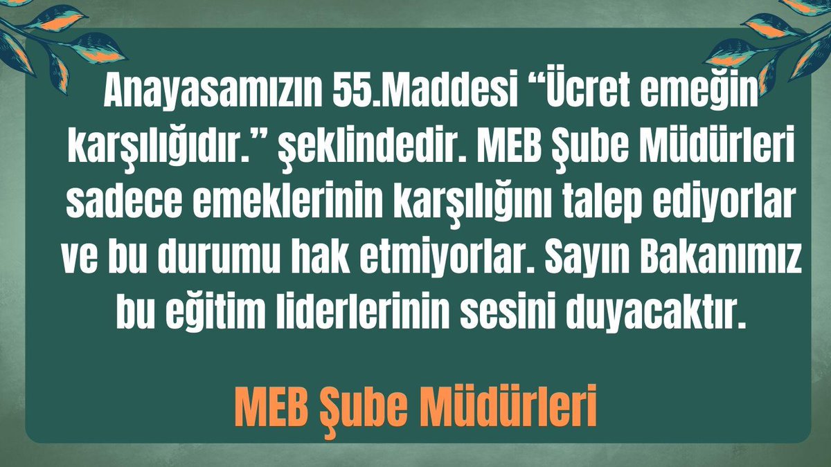 #SnTekinMebSubeMudurleri
<a href="/RTErdogan/">Recep Tayyip Erdoğan</a>
<a href="/Yusuf__Tekin/">Yusuf Tekin</a>
<a href="/memetsimsek/">Mehmet Simsek</a>
<a href="/cftcblnt/">Bülent ÇİFTCİ</a>
<a href="/aliyalcin/">Ali Yalçın</a>
<a href="/melihaltinok/">Melih Altınok</a>