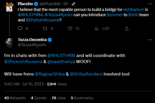 KEEP AN EYE OUT FOR $ZOOMER 

The zoomer dev <a href="/RHLSTHRM/">Rahul</a> is in talks with some big names in $SHIB.
Thats why you don't fade an alpha dev  frfr 🫡

this is bussin ong
