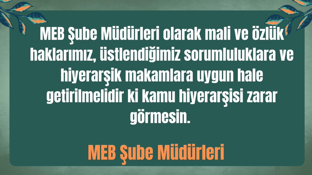 #SnTekinMebSubeMudurleri
<a href="/RTErdogan/">Recep Tayyip Erdoğan</a>
<a href="/Yusuf__Tekin/">Yusuf Tekin</a>
<a href="/memetsimsek/">Mehmet Simsek</a>
<a href="/cftcblnt/">Bülent ÇİFTCİ</a>
<a href="/aliyalcin/">Ali Yalçın</a>
<a href="/melihaltinok/">Melih Altınok</a>