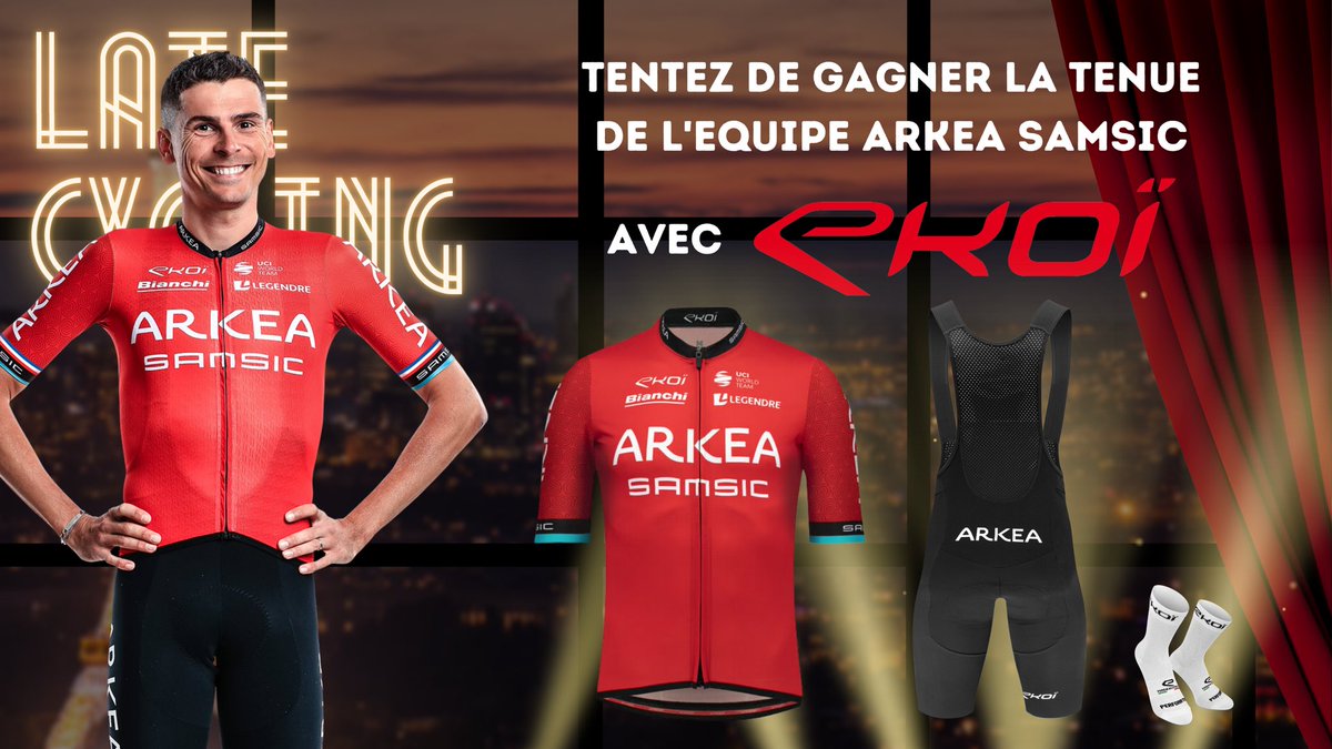 LateCycling's tweet image. 🆕 JEU CONCOURS 🚨

Tu veux grimper comme Wawa ? 

RT + follow @LateCycling pour tenter de gagner la tenue @Arkea_Samsic de notre partenaire #Ekoï 😍

Tirage au sort à la fin de la deuxième semaine du Tour !

Et viens nous écouter chaque soir à 22h 🎧💛