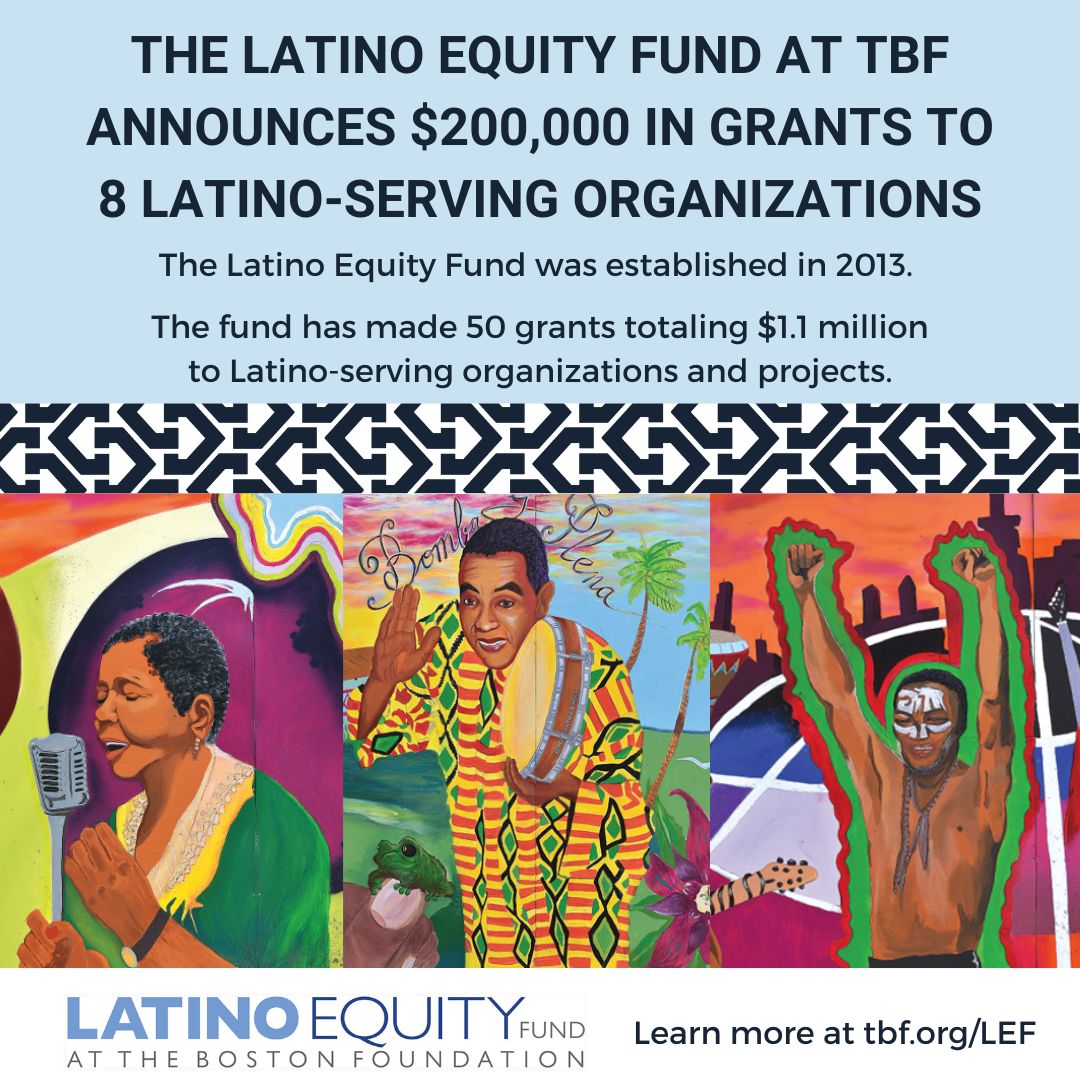 bostonfdn's tweet photo. The Latino Equity Fund at TBF has announced $200,000 in grants to 8 Latino-serving organizations, marking $1.1 million dollars granted since 2013.

Join us in celebrating these milestones and to lift up the work of the grantee organizations!

Learn more: https://t.co/NK6bHqb3Ie https://t.co/eL0tZKQBjU