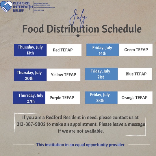 Redford Interfaith Relief tweet media