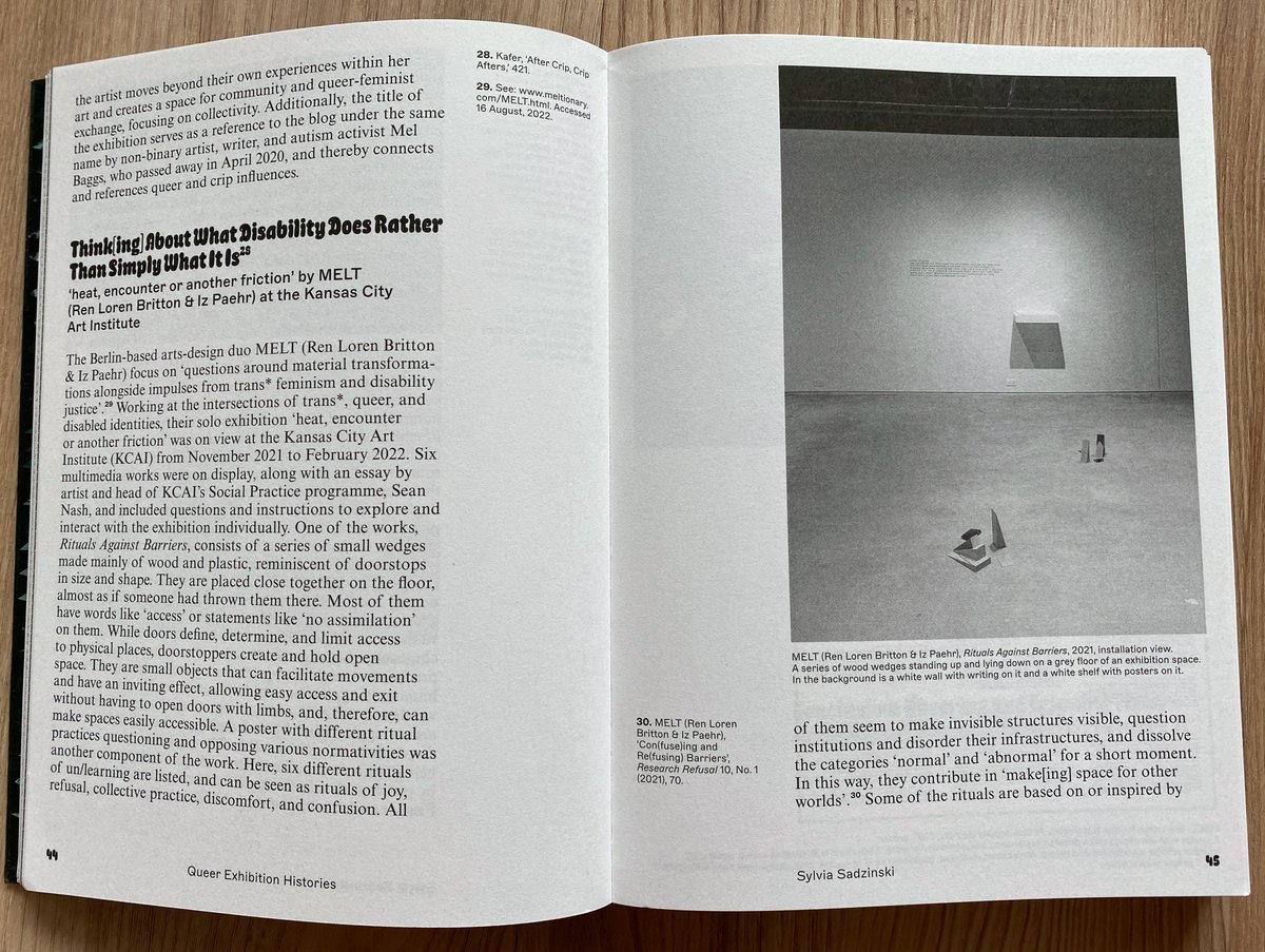 The mail brought joy today: The fabulous Sylvia Sadzinski wrote about our work in Queer Exhibition Histories ✨.