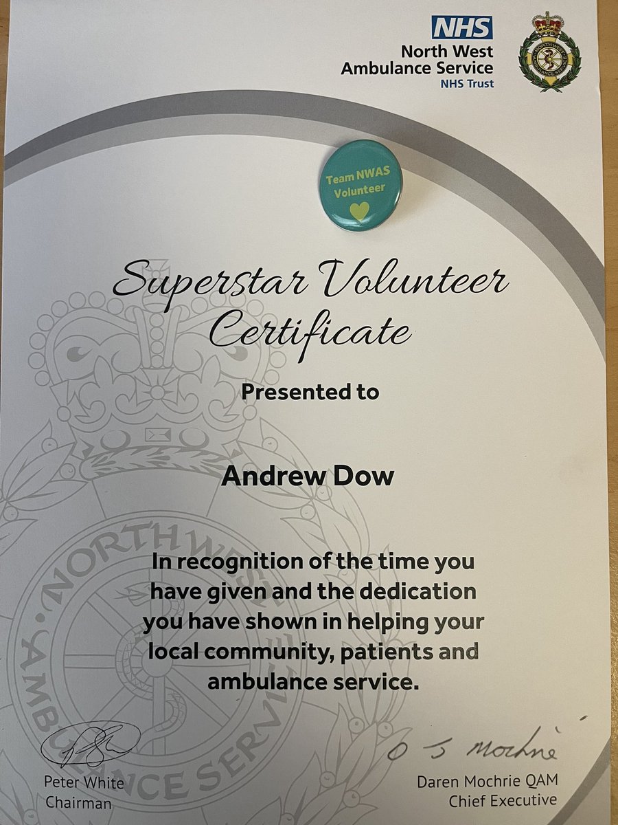 Honoured to come home this evening to find this from <a href="/NWAmbulance/">North West Ambulance Service</a> #ECFR #Community #Preston