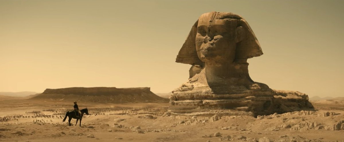 thisisamaury's tweet photo. Film 'Napoleon' (2023) vs famous painting 'Bonaparte Before the Sphinx' (1886) https://t.co/v4JwvVPNKZ
