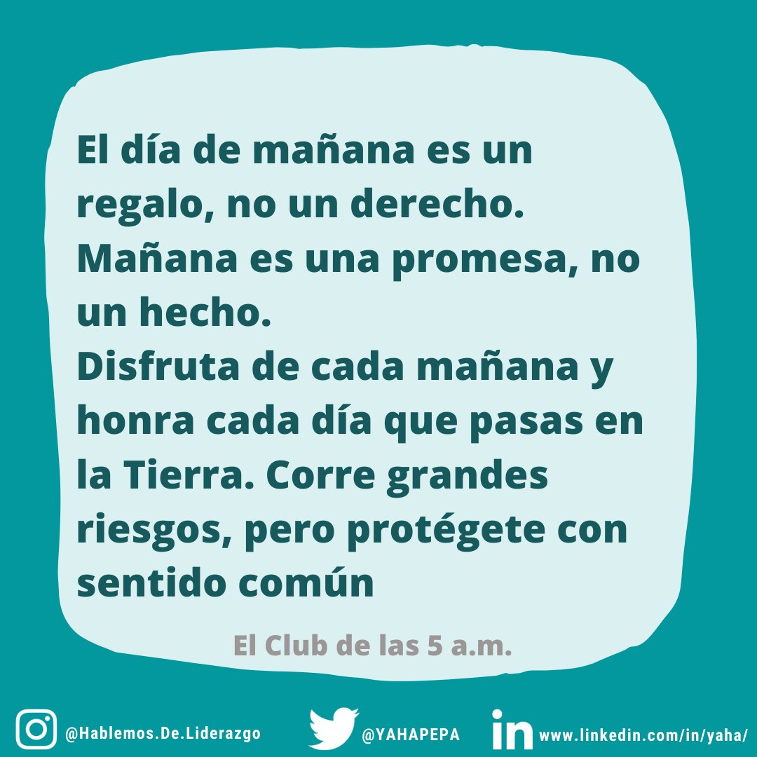 yanni_henao's tweet photo. El Club de las 5 a.m. de Robin Sharma es una verdadera joya si quieres establecer hábitos poderosos que te empoderen para trabajar en tu crecimiento personal... Aquí algunas frases que podrás ver en el libro🌱💛🍃 #liderazgopersonal #habitos #hablemosdeliderazgo #club5am https://t.co/RvMjIRG7YI