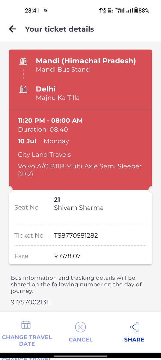 RajApoorv's tweet photo. Dear @redBus_in ,
On 10 July 2023 i had booked a ticket from Mandi(Himachal) to Delhi in City land travels in redbus app.
Again Neither the bus shown on the boarding point nor the bus operator pickup the call even once and i want my refund as soon as possible
Attachment
#redbus https://t.co/3BQqpDX3x5