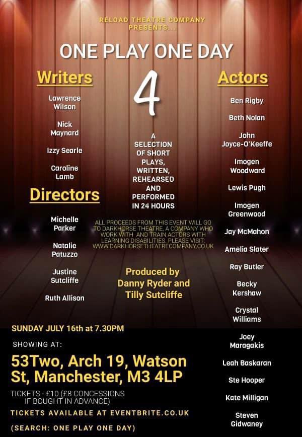 BeckyKershaw's tweet photo. Eeeeek! Itโs this weekend, so looking forward to this with @reloadtheatre at @53two ๐โค๏ธ #actor #actress #actinglife #oneplayoneday #theatre #Creatives #OPOD4
Tickets are available to buy now:
https://t.co/HIw0xrBvA6 https://t.co/YO6XwOAaqP