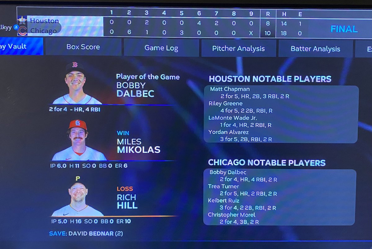 ASB_Cubs's tweet photo. Game 9 S3- It was batting practice in Chicago as the Cubs outlasted the Astros 10-8 in a game that featured 32 hits! The Cubs seem to be heating up along with the temperatures. https://t.co/LKVUieH55g