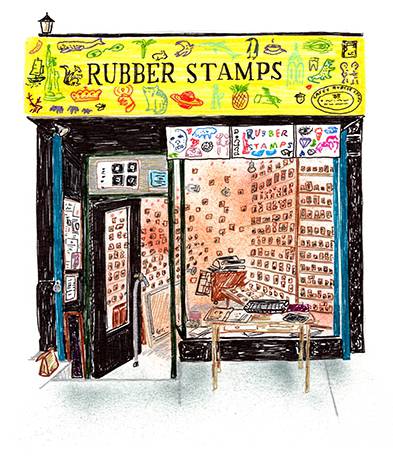 AI 41 Winner JOEL HOLLAND @joelholland_studio @HollandJoel Casey Rubber Stamps. NYC Storefronts. @caseysrubberstamps #caseyrubberstamps #eastvillage @caseysrubberstamps #caseyrubberstamps #eastvillage#cartoonist #designer  #illustration #imaginationarts #ai41 #Illustrator