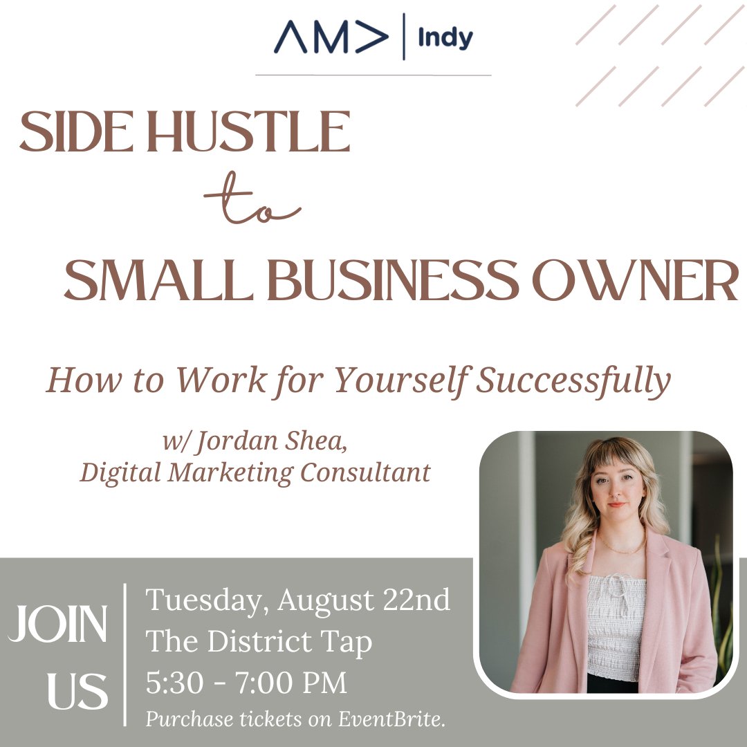 📢 Calling all side-hustlers, freelancers, and single member LLC holders: Jordan Shea from @SCOREMentors Indianapolis will be joining us at @thedistricttap_ on August 22 to help you build, organize, and bring your business to fruition! Get your tickets at lnkd.in/gbWKEqTA