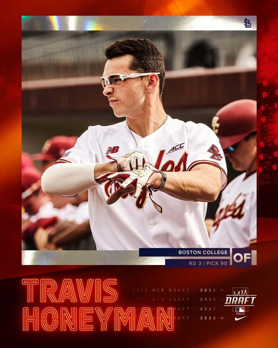 With the 90th overall pick of the 2023 #MLBDraft, the #STLCards select OF Travis Honeyman!