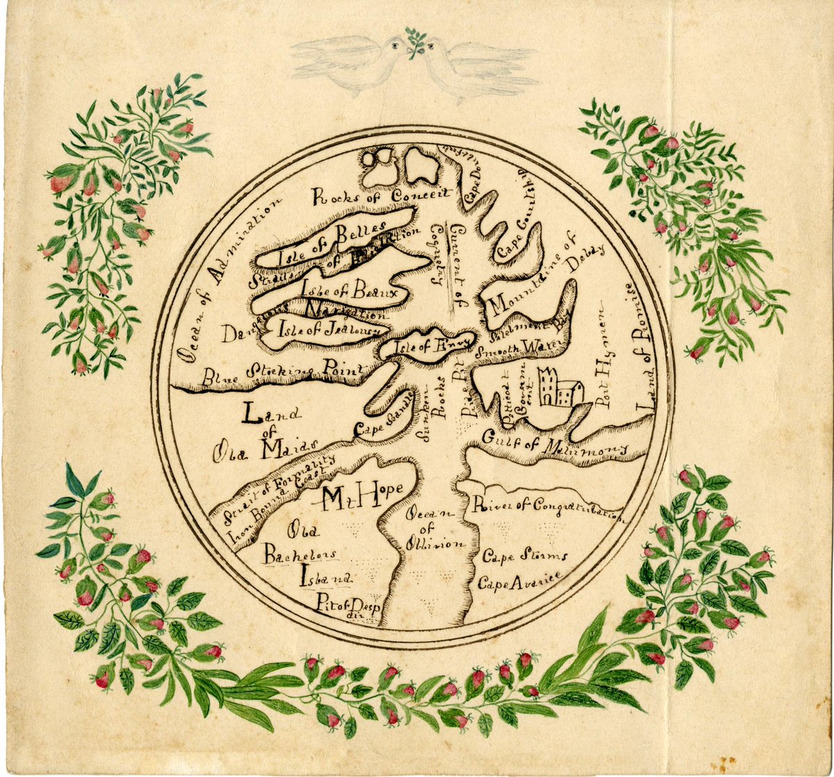 psuhbgasc's tweet photo. Continuing with our theme of marriage, take a look at this hand drawn "Map of Marriage" ca. 1900 from our Alice Marshall Collection! Can you spot the "Gulf of Matrimony" and "Cape Courtship"? https://t.co/o6p3b2sLv0