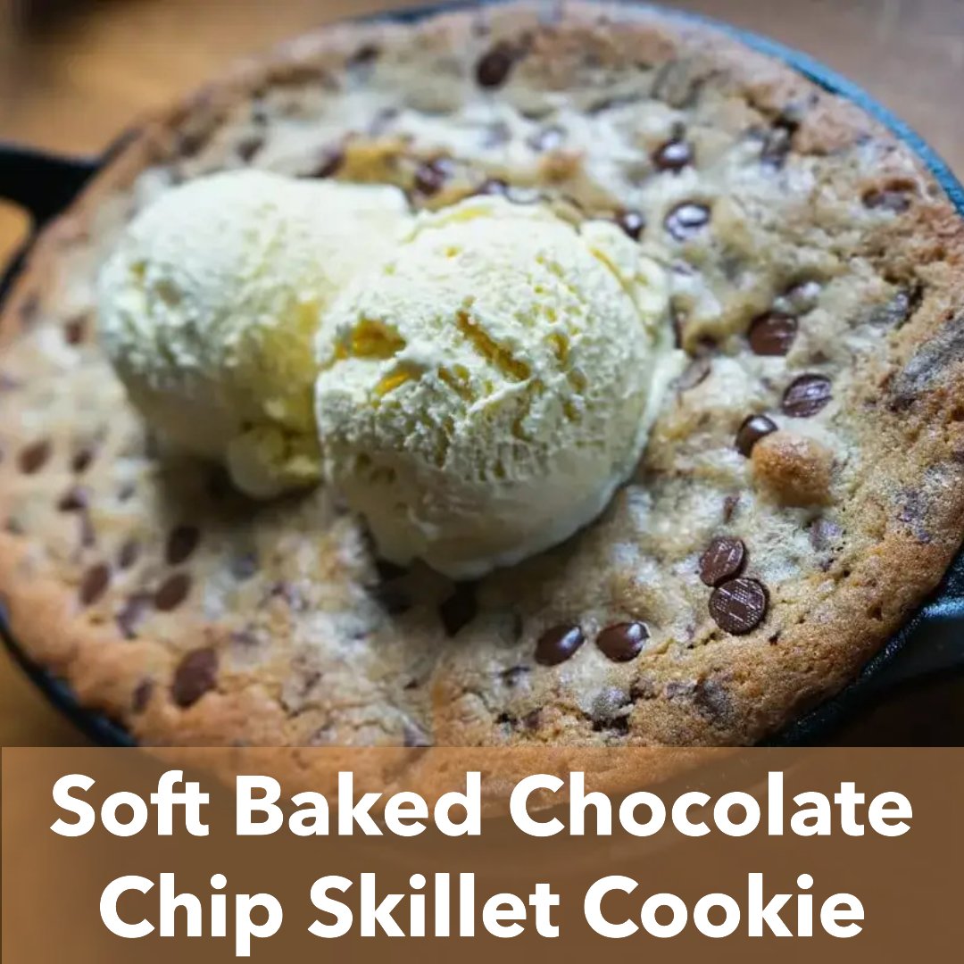 DelightBaking's tweet photo. Indulge in the dreamy combination of sweet, soft dough, and ice cream with our Chocolate Chip Skillet Cookie! 🍪🍨

It's warm, cold, and melts in your mouth.

Perfect for all chocolate lovers out there! 

#BakingDelight #ChocolateLovers

Recipe: https://t.co/znjitnnqSc https://t.co/dTDlZtBVQY