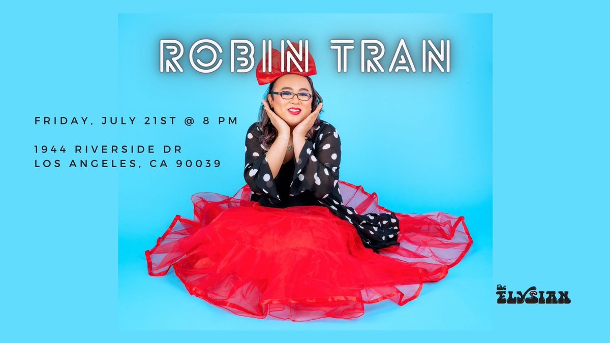 Running my Edinburgh hour one more time, July 21st at 8pm at <a href="/ElysianTheater/">The Elysian</a>! The first run I did went amazing, better than I could’ve hoped, and this one will be even more refined! Hope to see you there! ❤️

Tickets: elysiantheater.com/shows/robintran