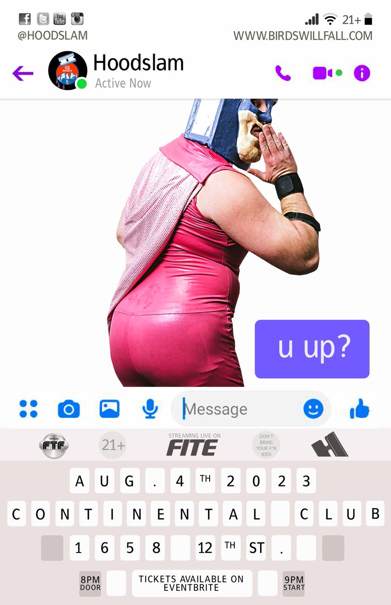 Check your dms~~
August 4th at the #Oakland Continental Club 8ish doors, 9 show

hoodslam// u up?

Tix on eventbrite
eventbrite.com/e/hoodslam-u-u…

Quite possibly on FITE + section of @FiteTV

#thisIsReal #dontbringyourfnkids #FTF #GiG #hoodslam