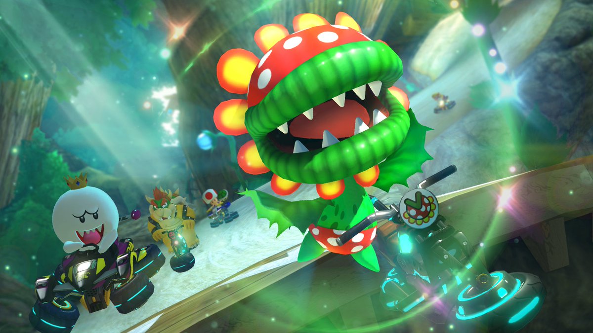 NintendoAmerica's tweet image. Wave 5 of the #MarioKart 8 Deluxe – Booster Course Pass brings back three more familiar characters. Petey Piranha, Kamek, and Wiggler all hit the starting line on 7/12!

Who will you be racing with first?
