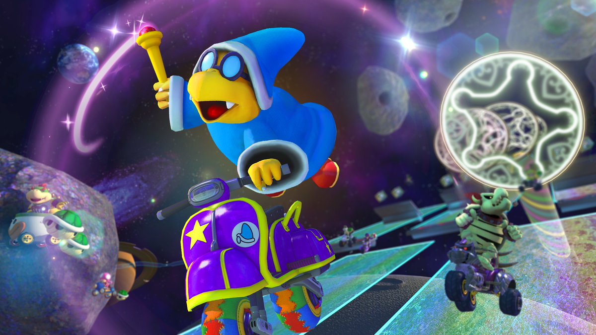 NintendoAmerica's tweet image. Wave 5 of the #MarioKart 8 Deluxe – Booster Course Pass brings back three more familiar characters. Petey Piranha, Kamek, and Wiggler all hit the starting line on 7/12!

Who will you be racing with first?