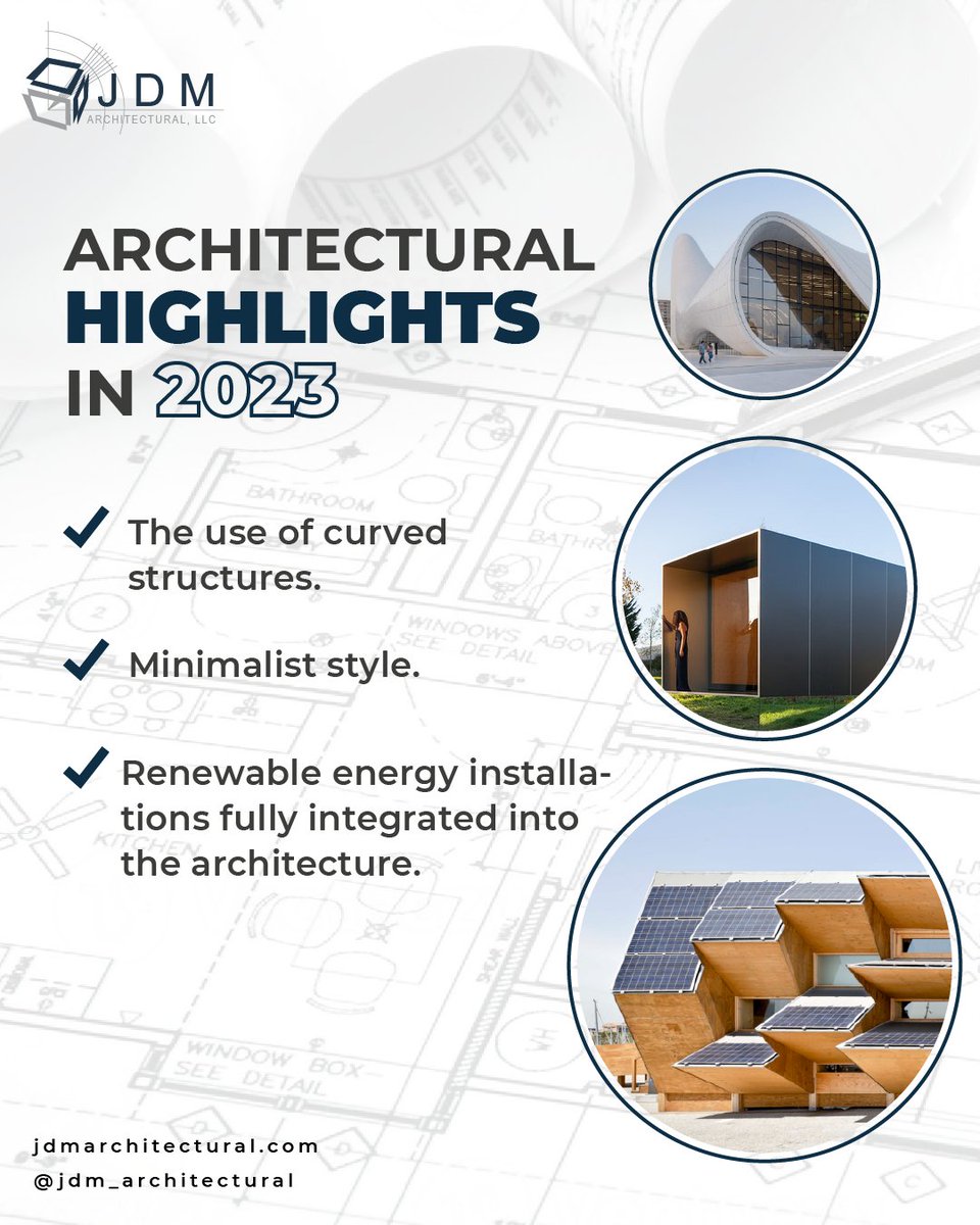 cadworkdesigns's tweet image. Current trends in architecture and construction in order to design buildings that are functional, aesthetically appealing and sustainable. 
As for the trends in architecture for 2023, we can mention several trends that are gaining popularity in the industry.

#jdmarchitectural