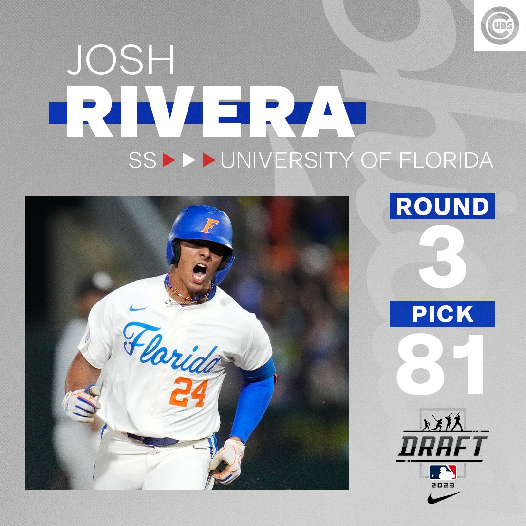 Chicago Cubs on X: With the 81st overall pick in the 2023 #MLBDraft, the # Cubs selected SS Josh Rivera of @GatorsBB.  / X