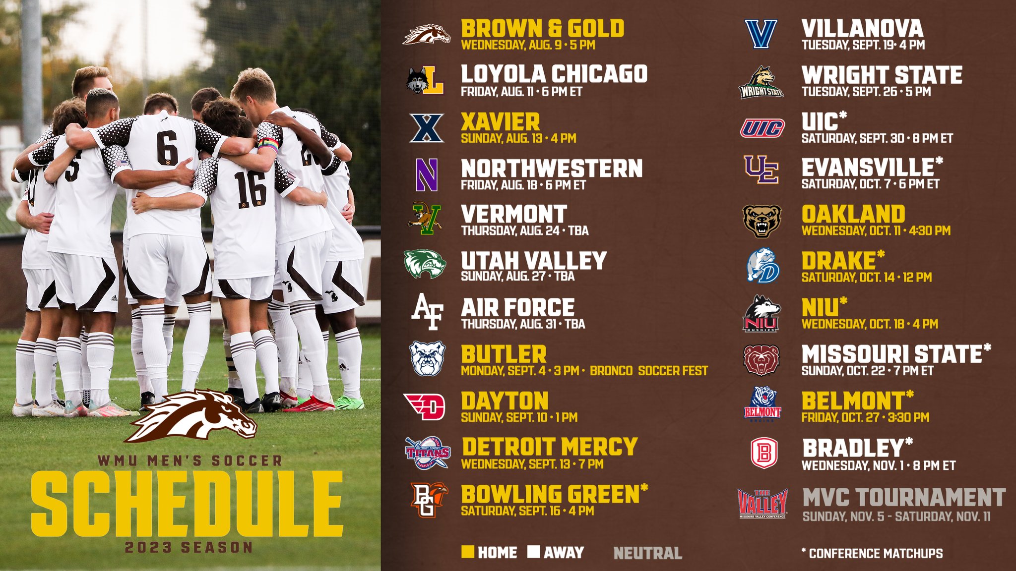 WMU Men's Soccer on Twitter "Mark your 🗓️ our 2️⃣0️⃣ 2️⃣ 3️⃣ schedule